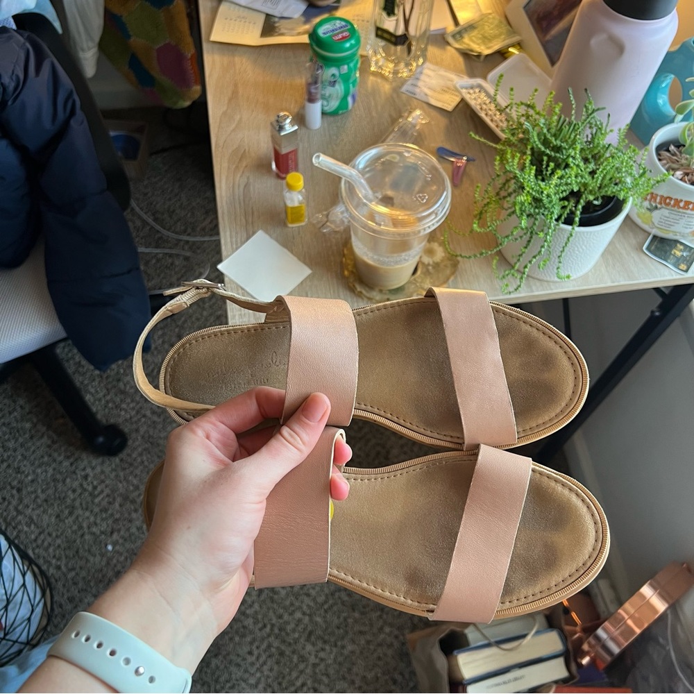 PLATFORM TAN SANDALS - Picture 3 of 4